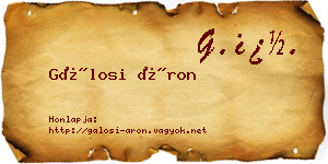 Gálosi Áron névjegykártya